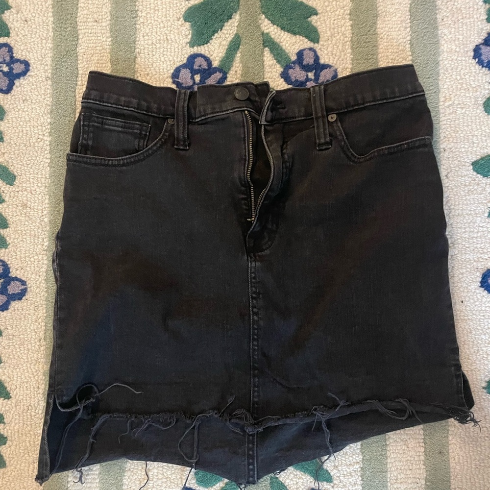 Madewell Black Denim Mini Skirt